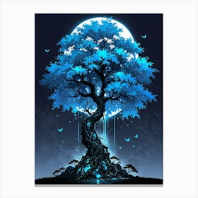 Blue Tree Of Life Canvas Print