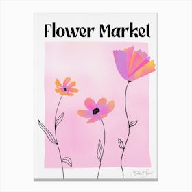 Flower Market Pink Canvas Print