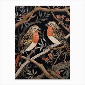 Art Nouveau Birds Poster Partridge 1 Canvas Print