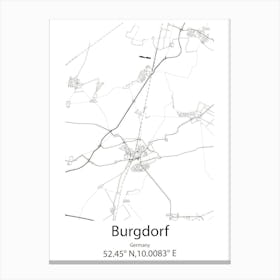 Burgdorf,Germany Minimalist Map Canvas Print