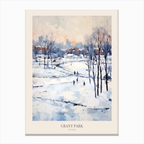 Winter City Park Poster Grant Park Chicago United States 4 Canvas Print