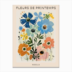 Spring Floral French Poster  Nigella 3 Canvas Print