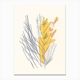 Ephedra Spices And Herbs Minimal Line Drawing 1 Canvas Print