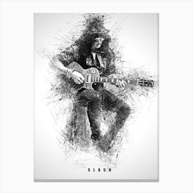 Slash Guitarist Sketch Canvas Print