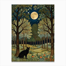 William Morris Black Cat In The Forest 28 Canvas Print