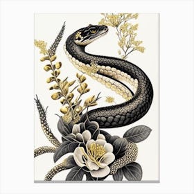 Black Tailed Rattlesnake Gold And Black Canvas Print