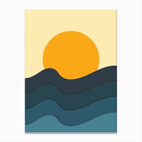 Follow The Sun Minimalist Waves Canvas Print