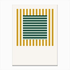 Stripes Pattern Poster Yellow & Green Canvas Print