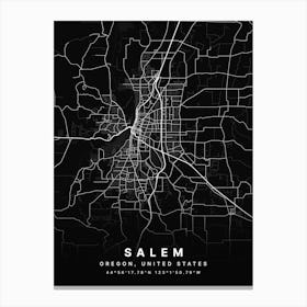 Salem Massachusetts USA Black Map Stampe su tela