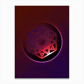 Geometric Neon Glyph on Jewel Tone Triangle Pattern 468 Canvas Print