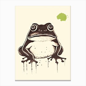 Frog Neutral Colours,  Matsumoto Hoji Inspired Japanese 8 Canvas Print