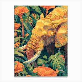 Elephant In The Jungle 4 Canvas Print