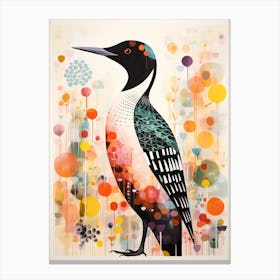 Bird Painting Collage Loon 2 Canvas Print