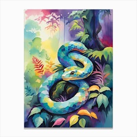 Snake In The Jungle 1 Canvas Print