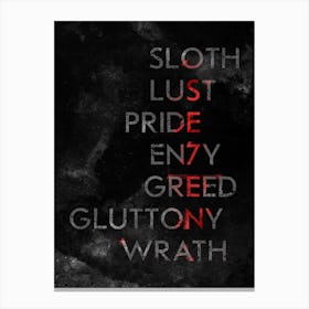 Seven sins Canvas Print