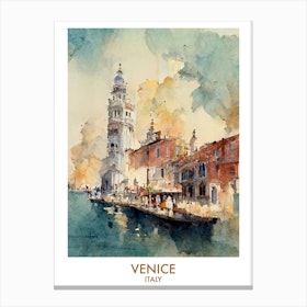 Venice Italy Watercolour Travel Canvas Print