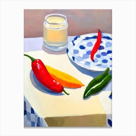 Chili Pepper Tablescape vegetable Canvas Print