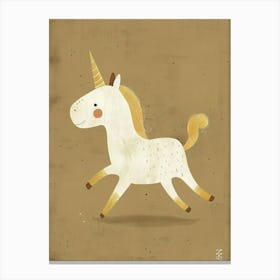 Muted Pastels Unicorn Galloping 1 Canvas Print