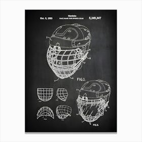 Ice Hockey Hockey Helmet Patent Print Ice Hockey Face Mask Martinitz Face Mask Ice Hockey Patent Hockey Art Ice Hockey Sh3471 Canvas Print