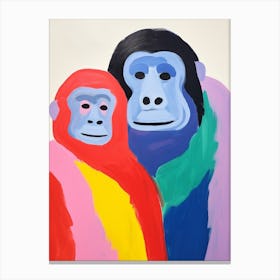Colourful Kids Animal Art Gorilla 1 Canvas Print