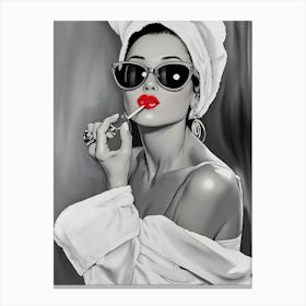 Audrey Hepburn Lipstick Canvas Print