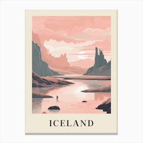 Vintage Travel Poster Iceland 3 Canvas Print