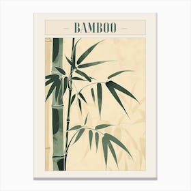 Bamboo Tree Minimal Japandi Illustration 1 Poster Canvas Print