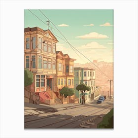 San Francisco California United States Travel Illustration 8 Canvas Print