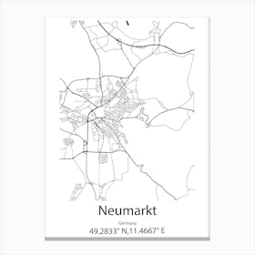 Neumarkt,Germany Minimalist Map Canvas Print