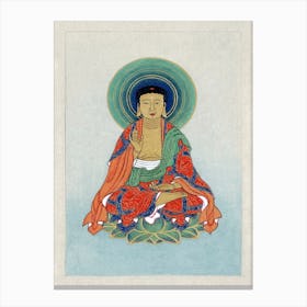 Buddha On A Lotus Flower Canvas Print