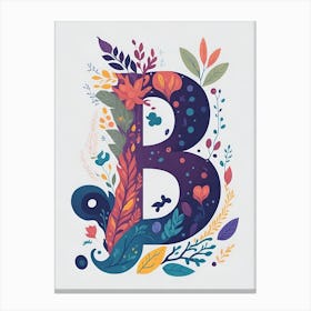 Colorful Letter B Illustration 31 Canvas Print