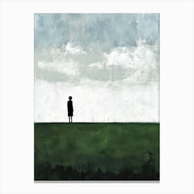 Person In The Field , Minimalism Canvas Print