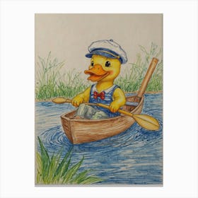 Duck In A Boat 8 Canvas Print