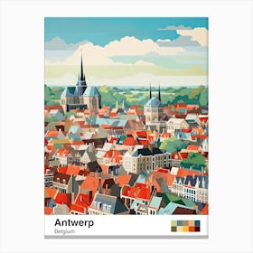 Antwerp, Belgium, Geometric Illustration 3 Poster Canvas Print