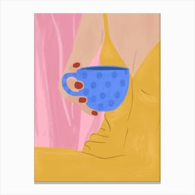 Woman Holding A Cup Of Tea Canvas Print