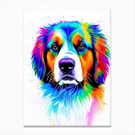 Bernese Mountain Dog Rainbow Oil Painting dog Canvas Print