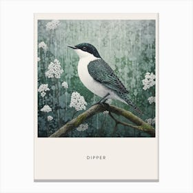 Ohara Koson Inspired Bird Painting Dipper 1 Poster Canvas Print