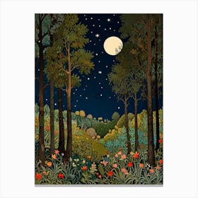 William Morris Night In The Forest 14 Canvas Print