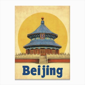 Aihrgdesign A Retro Travel Poster For Beijing Featuring The S Bb02567f 5e73 4c4b 90b0 020e466e6410 1 Canvas Print