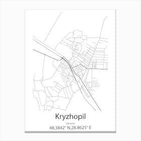 Kryzhopil,Ukraine Minimalist Map Toile