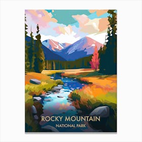Rocky Mountain National Park Travel Poster Illustration Style 1 Canvas Print