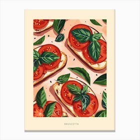 Bruscetta Art Deco Poster 3 Canvas Print