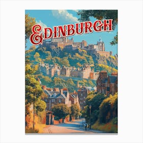 Vintage Edinburgh Poster Canvas Print