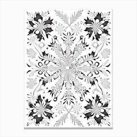 Pattern, Snowflakes, William Morris Inspired 1 Canvas Print