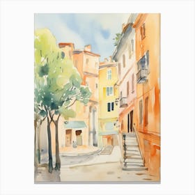 Trieste, Italy Watercolour Streets 2 Canvas Print