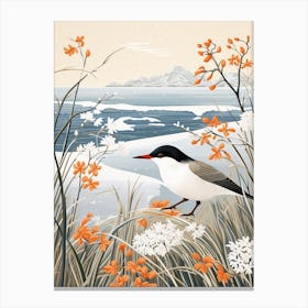 Winter Bird Painting Common Tern 1 Canvas Print