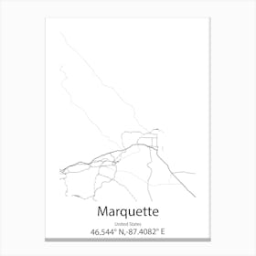 Marquette,United States Minimalist Map Toile