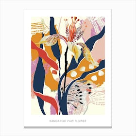 Colourful Flower Illustration Poster Kangaroo Paw Flower 3 Canvas Print