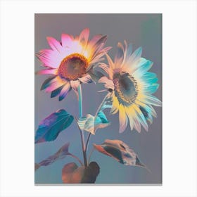 Iridescent Flower Sunflower 1 Canvas Print