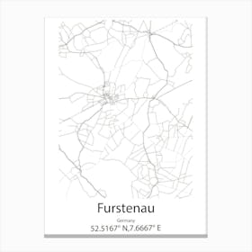 Furstenau,Germany Minimalist Map Canvas Print